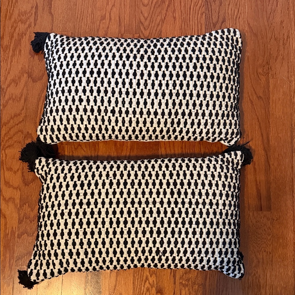 Target Black and White Woven Pillows